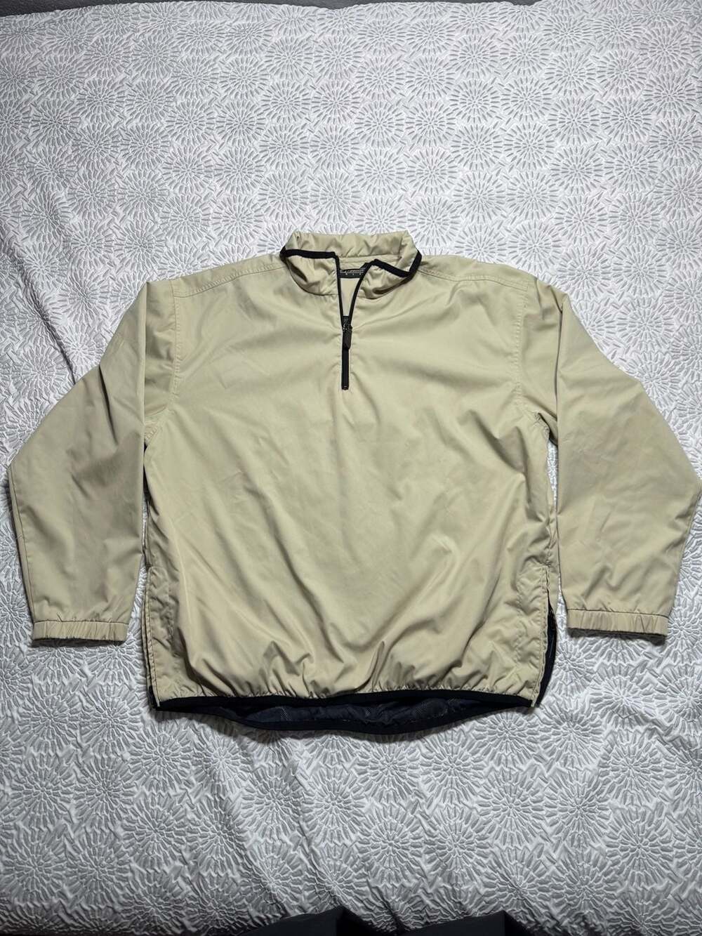 Reebok Golf Men's Beige 1/4 Zip Pullover Windbreaker Jacket